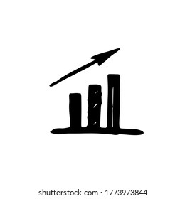 graph to the top vector illustration. geometry. progress. direction vector. business style doodle. up arrow