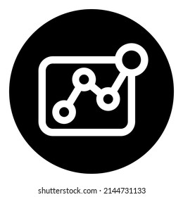 Icono plano de la función de gráfico aislado en fondo blanco