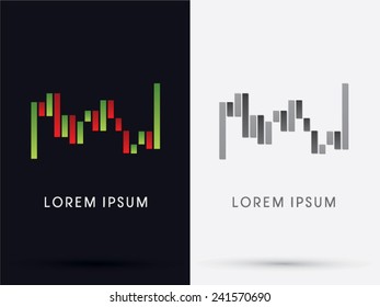 Graph Trading, Chart used on the stock, logo, symbol, icon, graphic, vector .