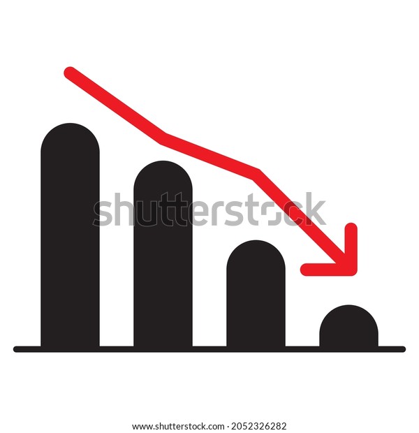 Graph Trending Downwards Arrow Pointing Down Stock Vector Royalty Free 2052326282 Shutterstock 8012