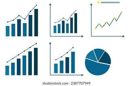 Graph in trendy flat style. Vector illustration