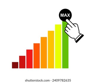 graph up. maximum profitability. flat vector illustration.