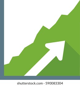 Graph with upward arrow icon