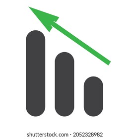 Graph upward slope, Arrow pointing up on graph, Vector illustration EPS 10