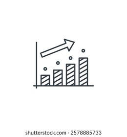 Graph with Upward Trend icon symbol vector illustration isolated on white background