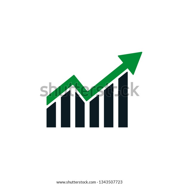 Graph Upwards Green Icon Statistic Trendy Stock Vector (Royalty Free ...