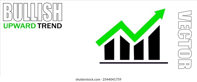Graph upwards trending . Arrow pointing upward direction , Business in profit , positive indicators. Vector eps 10.