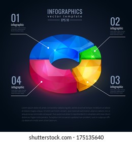 graph vector 3d infographic diagram ring graph with refreshing polygon geometric texture ideal for presentation graph way pastry technique performance sign contract lift curve concept mind thought str