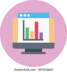 graph vector circle flat icon