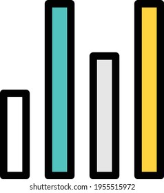 icono de línea de color del vector de gráfico