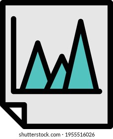 graph vector color line icon