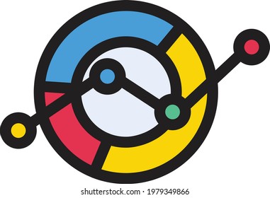 graph vector color line icon