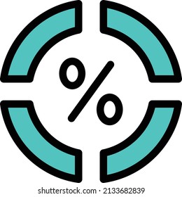 graph vector color line icon.icon with white background.chart icon of democracy.percentage of voting