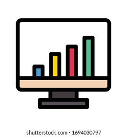 graph vector flat color icon 