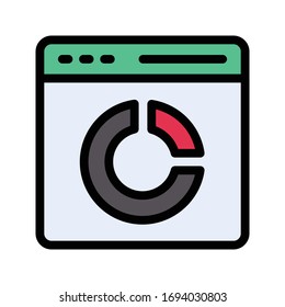 graph vector flat color icon 