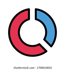 graph vector flat color icon 