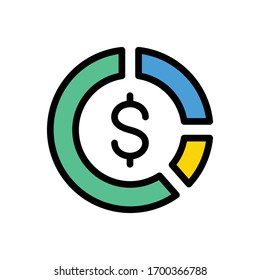 graph vector flat color icon 