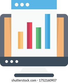 graph vector flat color icon 