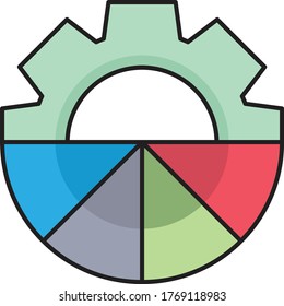 graph vector flat color icon 