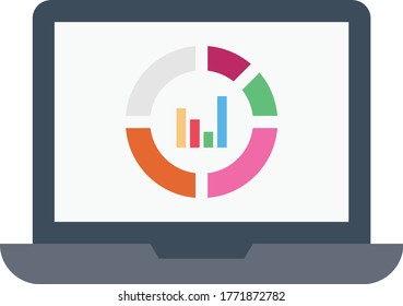 graph  vector flat color icon 