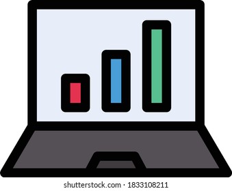 graph vector flat color icon 