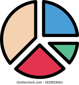 graph vector flat color icon 