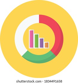 graph vector flat color icon