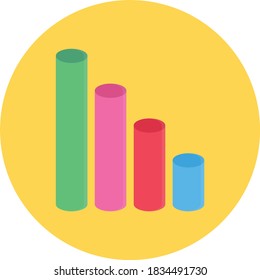 graph vector flat color icon