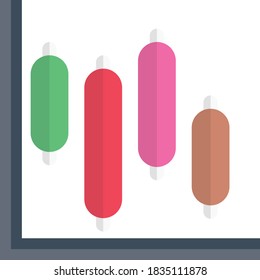 graph vector flat color icon 