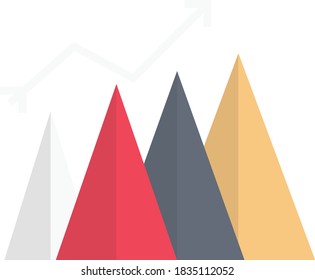 graph vector flat color icon 