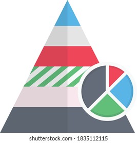 graph vector flat color icon 