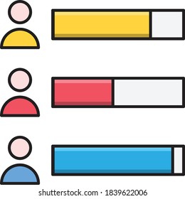 graph vector flat color icon 