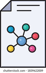 graph vector flat color icon 