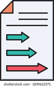 graph vector flat color icon 