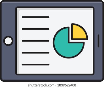 graph vector flat color icon 