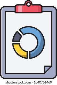 graph vector flat color icon 
