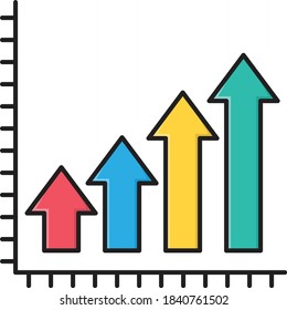 graph vector flat color icon 