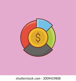 graph vector flat color icon