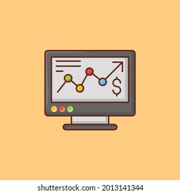 graph vector flat color icon