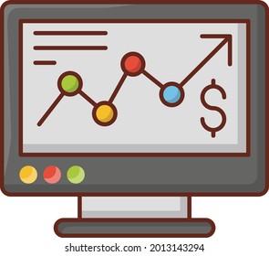 graph vector flat color icon