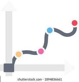 graph vector flat colour icon