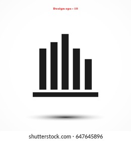 graph vector icon, flat design best vector icon