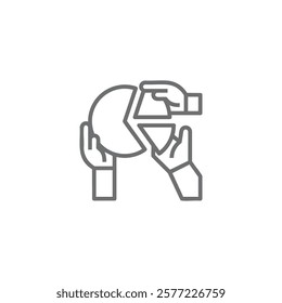 Graph vector icon with hand 