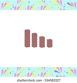 Graph vector icon on white background. Isolated illustration. Business picture.