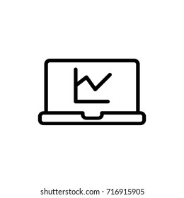 Graph Vector Icon on the white background