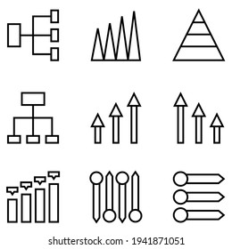 Graph vector icon set for apps, website, mobile, infographic and etc