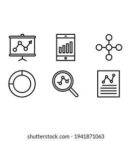 Graph vector icon set for apps, website, mobile, infographic and etc