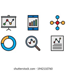 graph vector icon set for apps, website, mobile, infographic and etc