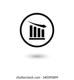 graph - vector icon with shadow