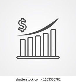 Graph vector icon sign symbol
